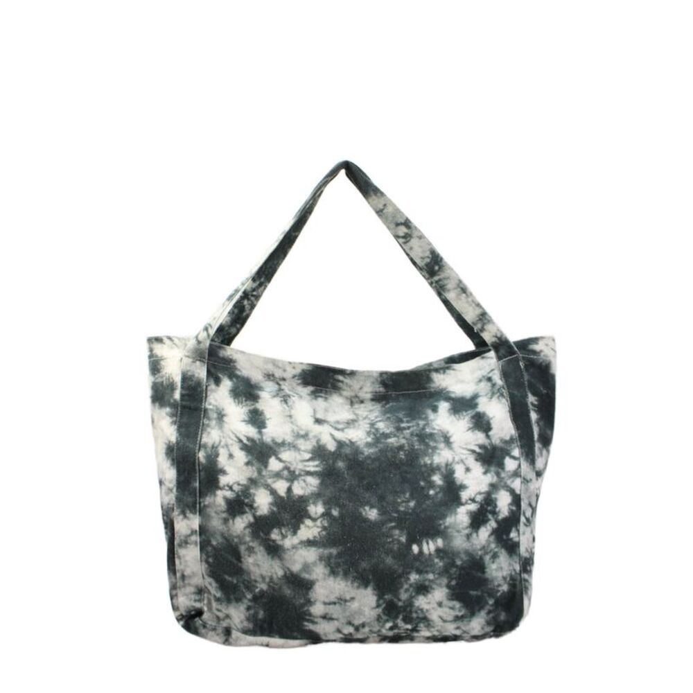 Zara Womens Cotton Tie Dye Zip Up Shoulder Bag Blue